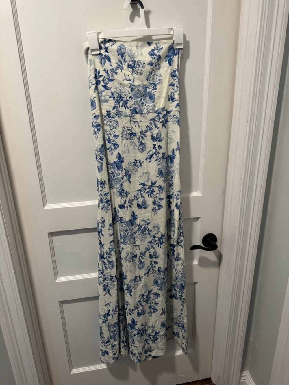 Olivaceous Blue and White Floral Maxi Dress